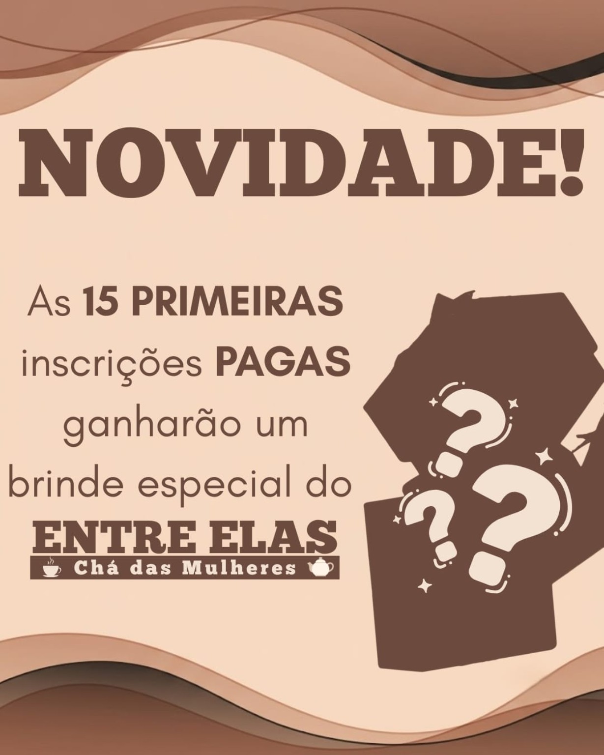 Arte anunciando brinde para as primeiras inscrições