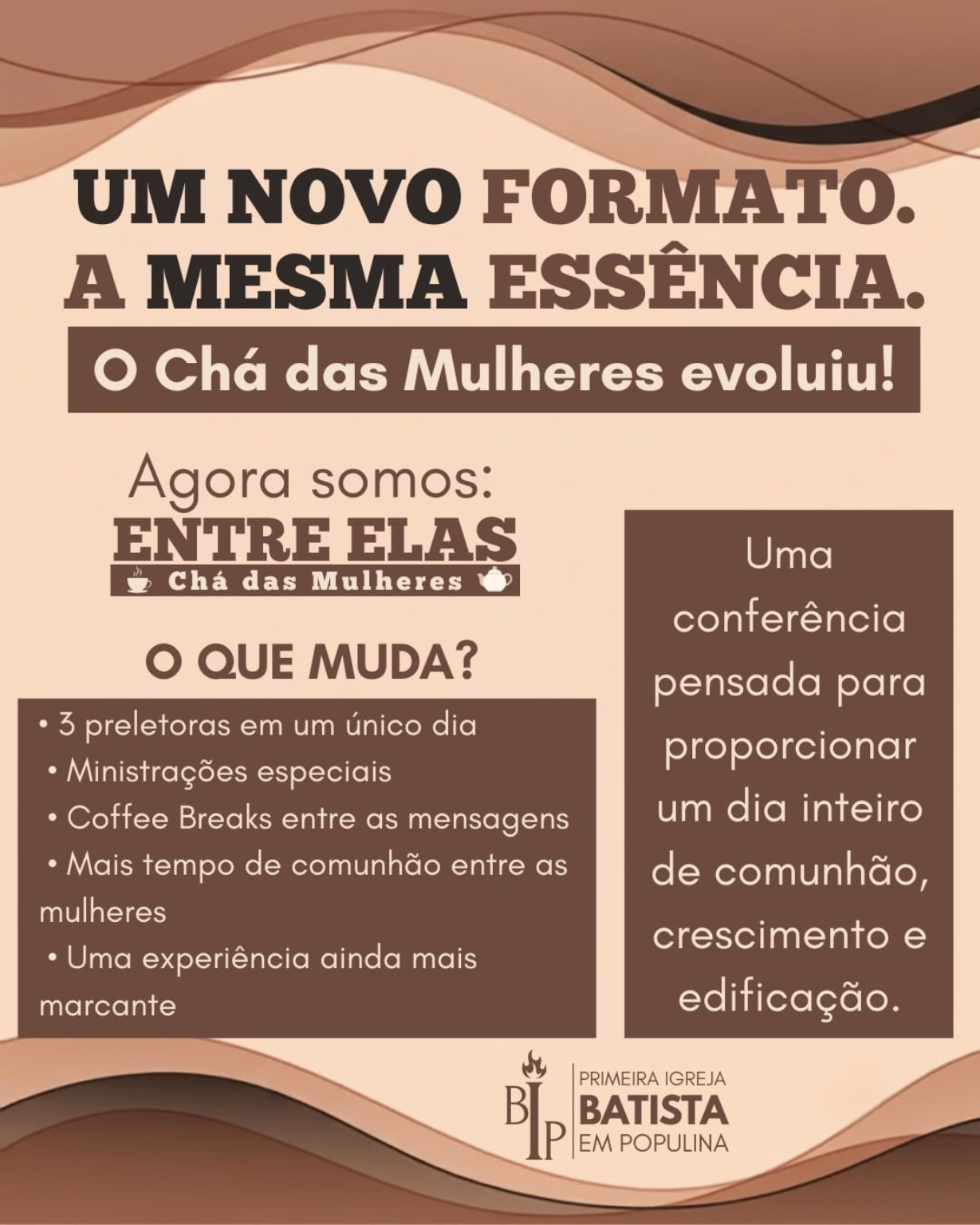 Arte explicando o novo formato do Entre Elas